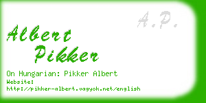 albert pikker business card